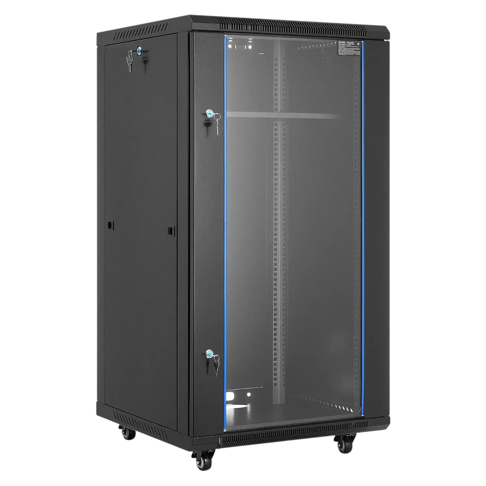 Vevor Network Cabinet 22U Server Rack Enclosure with Locking Door 23.6" Depth 300 lb. Capacity New
