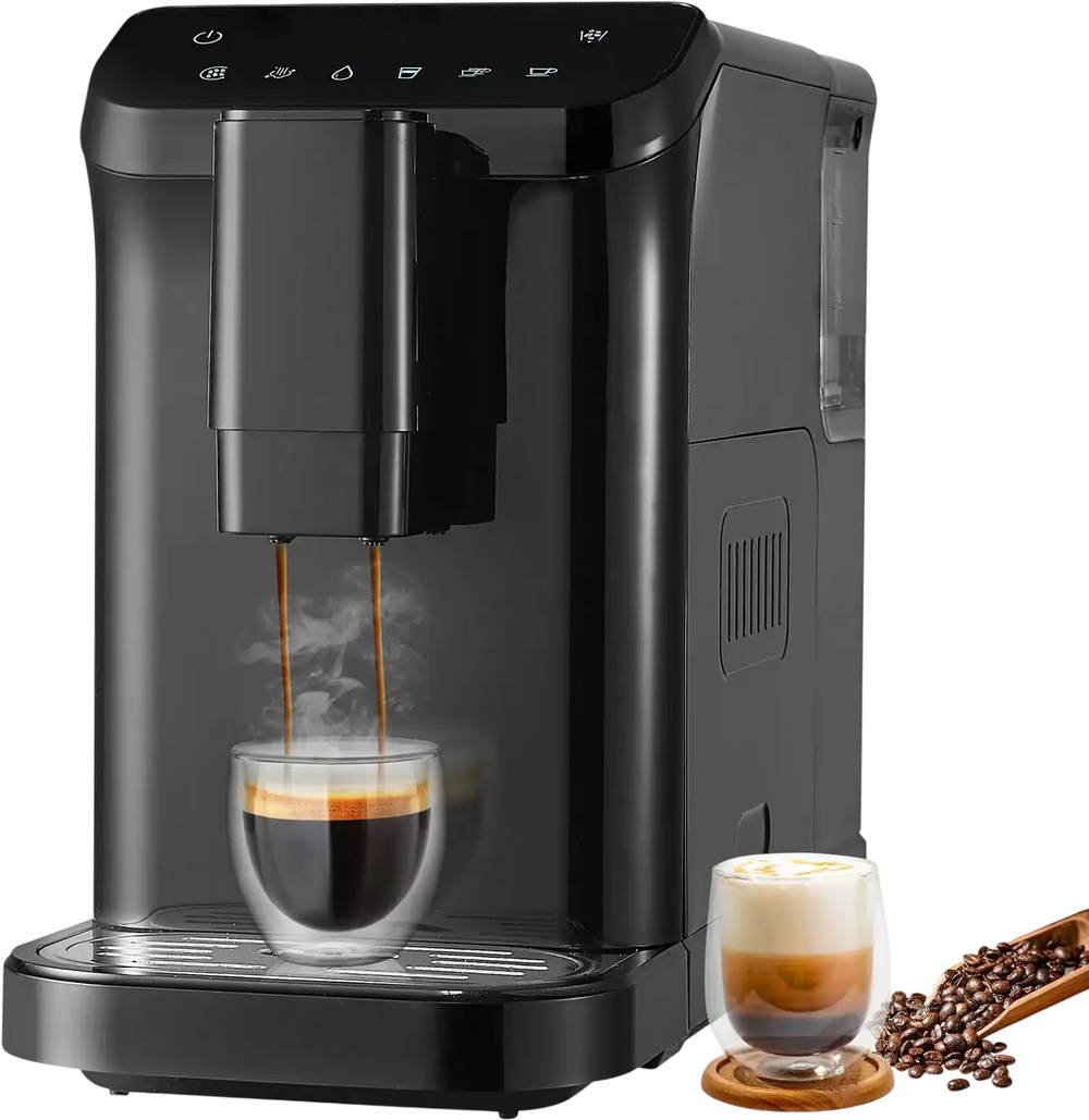 Vevor Automatic Espresso Machine with Built-in Grinder 1.5 L Water Tank 180g Bean Hopper New