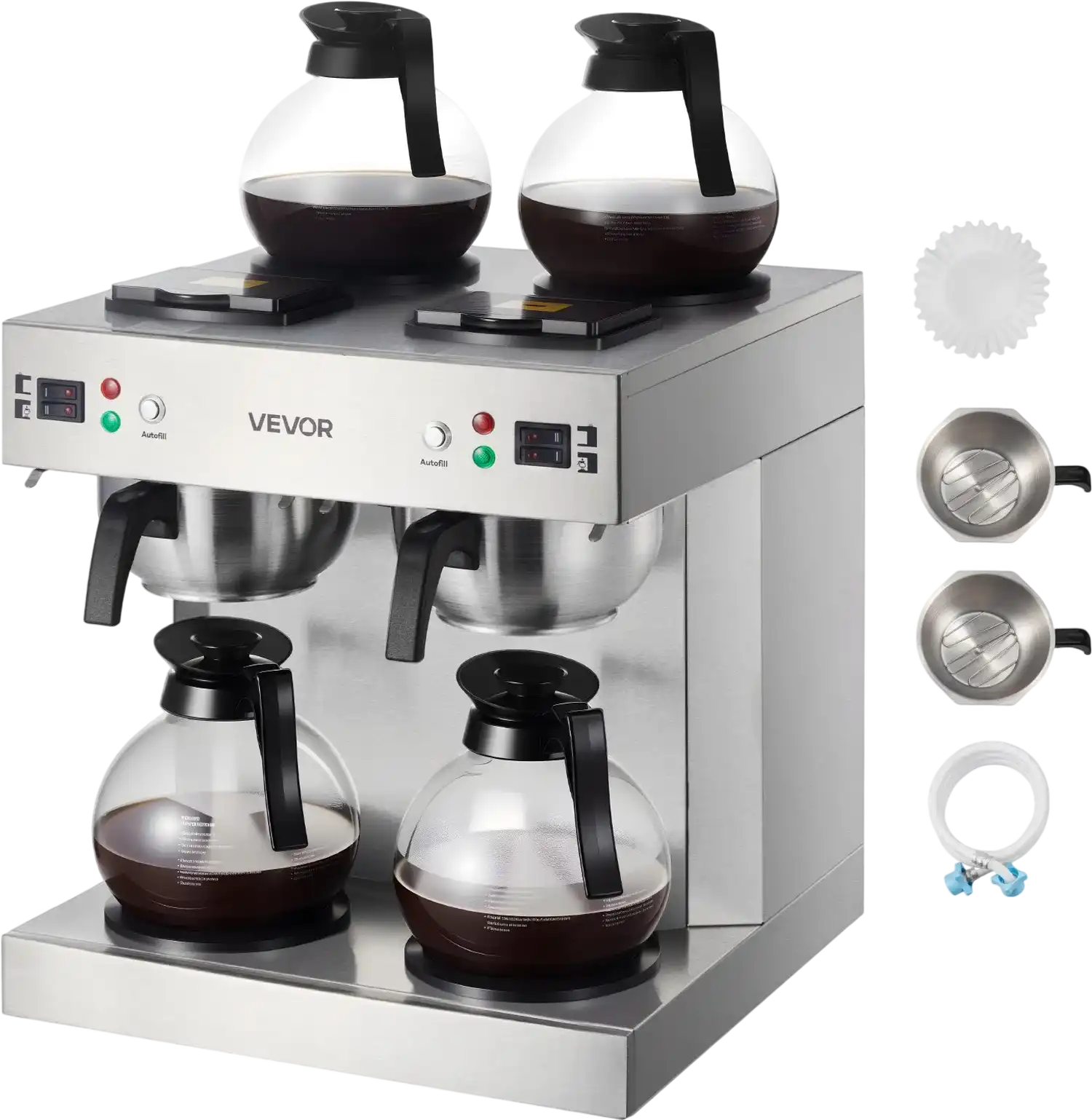 Vevor Commercial Drip Coffee Maker 24 Cups with 4 Glass Carafes Warmer Plates New