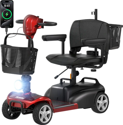 iScooter X02 Pro Mobility Scooter 4-Wheel 20 Mile Range 6.2 MPH 24V 20Ah New