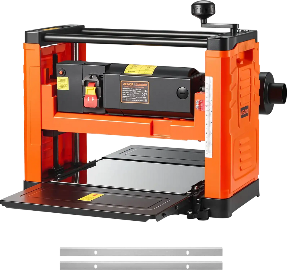 Vevor Thickness Planer Two-Blade 13 in. Width Dual Rollers Single Speed 23,500 RPM 1800W New