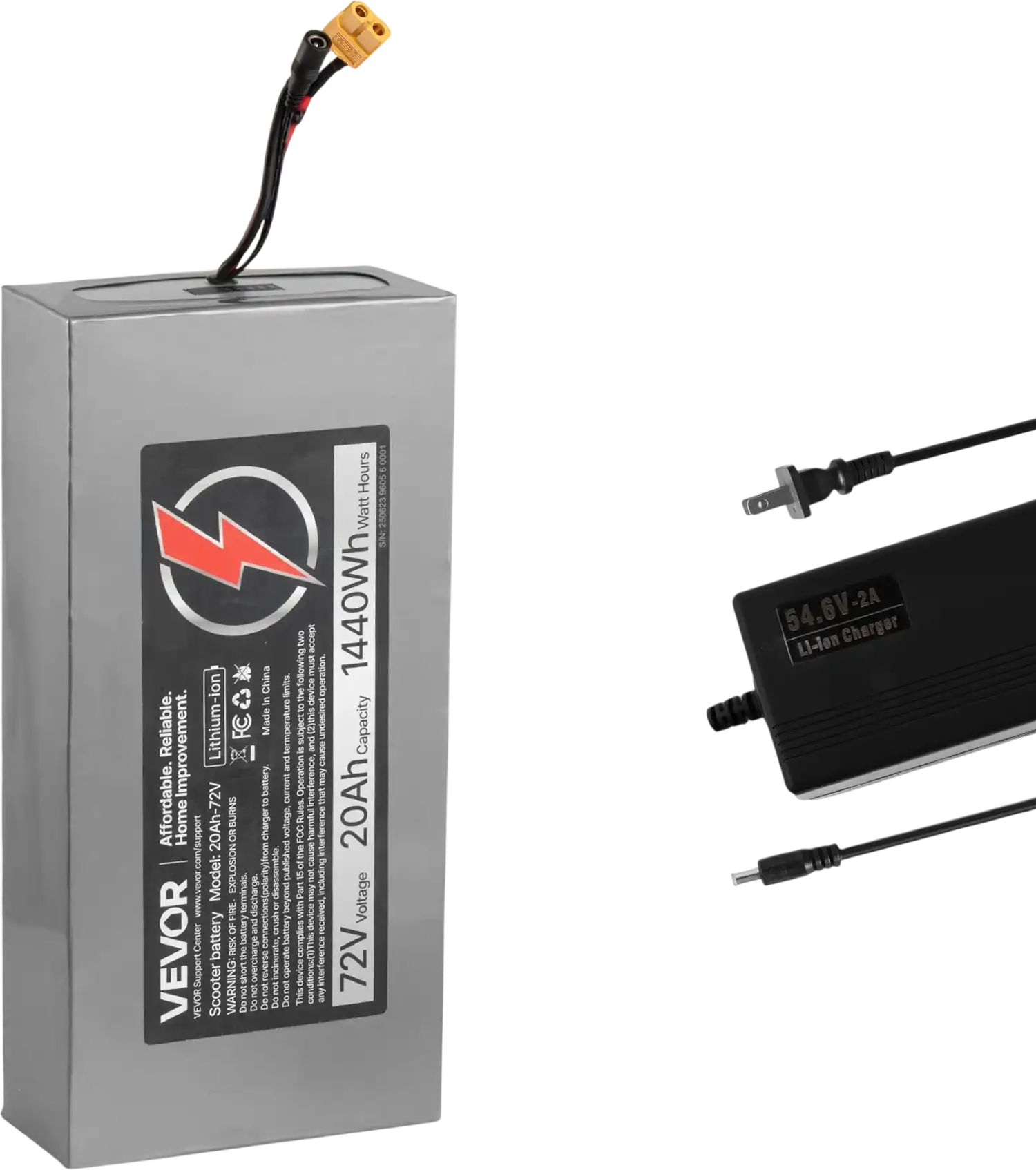 Vevor Electric Scooter/Bike Battery 72V 20Ah Lithium with 50A BMS for 7200W Motors New