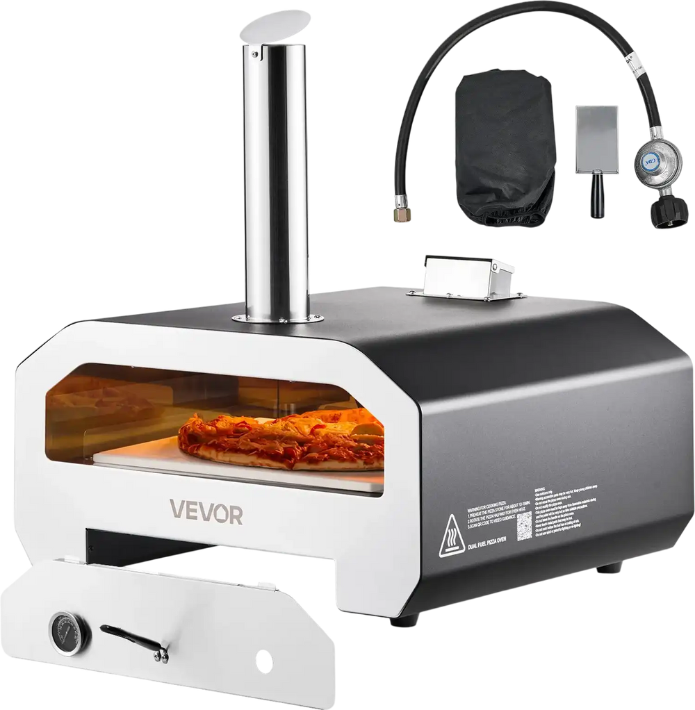 Vevor Pizza Oven 16 in. Dual Fuel Wood Propane with Thermometer New