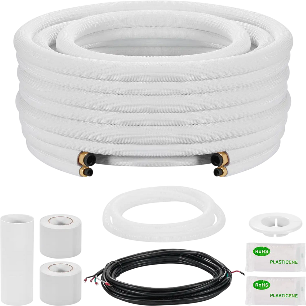 Vevor Mini Split Line Set 50 ft. Copper Tubing Pipe 3/8" and 5/8" Insulated New