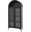 Vevor Arched Display Cabinet 70" Tall 4-Tier with Glass Doors 2 Adjustable Shelves New