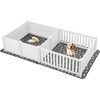Vevor Puppy Playpen 2-Room Whelping Box with Height Adjustable Door Washable Pad New