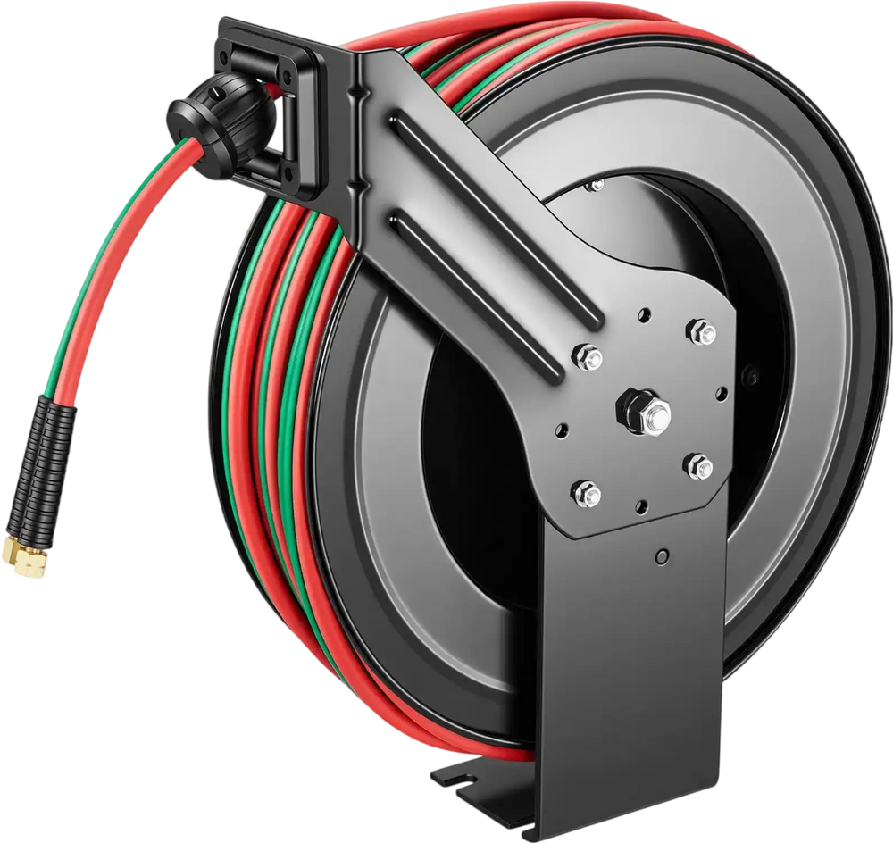 Vevor Retractable Welding Hose Reel 1/4" x 100' Twin Oxy Acetylene Rubber Hose R Grade New