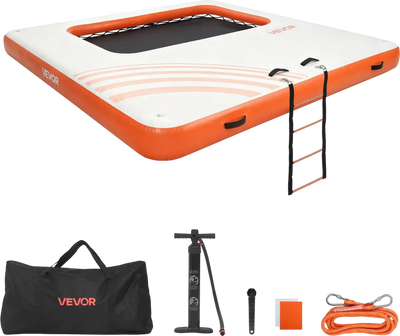 Vevor Inflatable Floating Dock 10 x 10 ft. Non-Slip with Detachable Ladder New