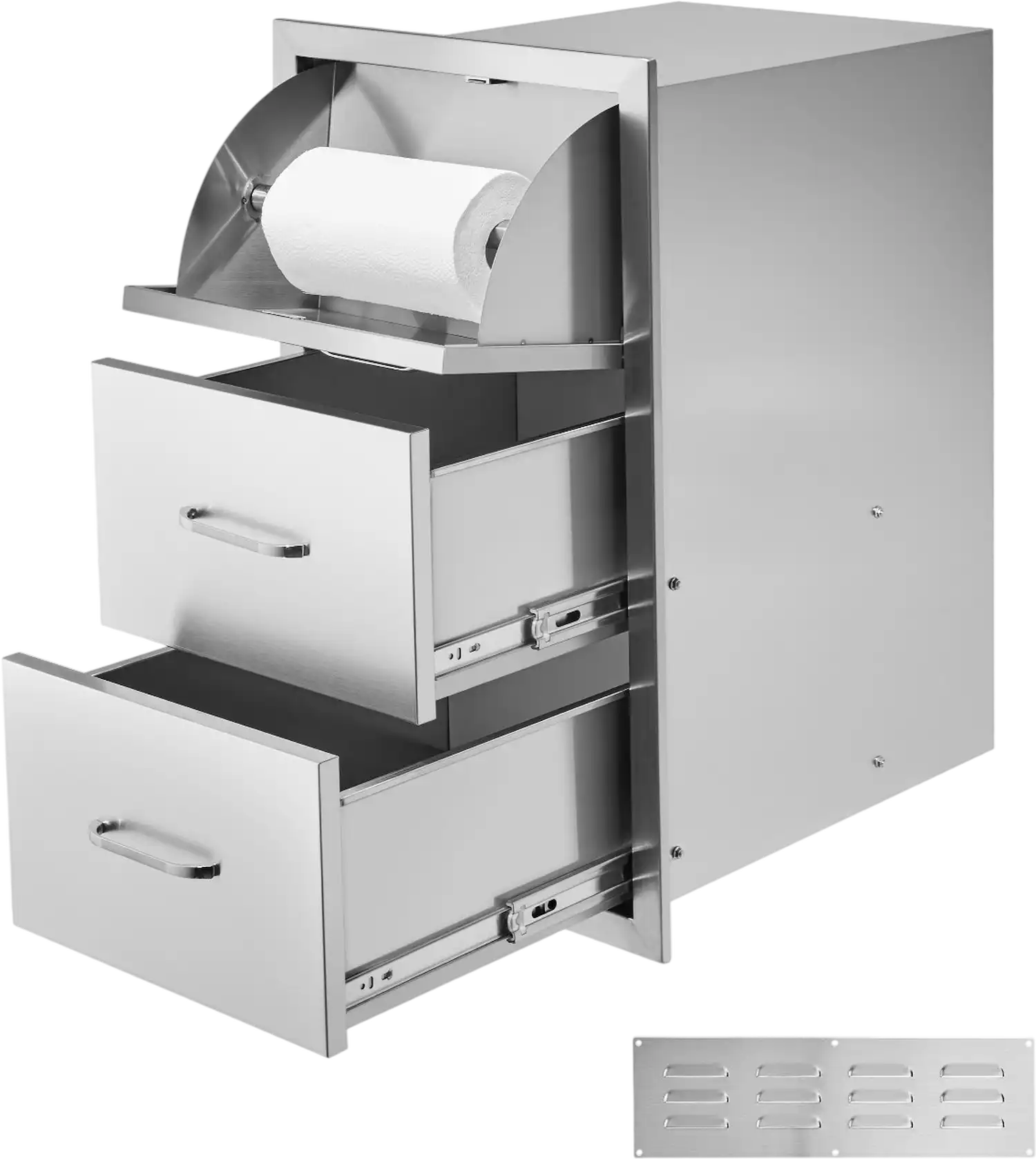Vevor Outdoor Kitchen Drawers 16.5 x 20.5 x 29 in. with Paper Towel Holder Stainless Steel New
