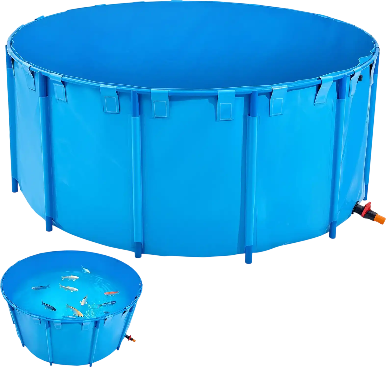Vevor Canvas Fish Pond 1,320 Gal. Above Ground Round with Drain Valve New