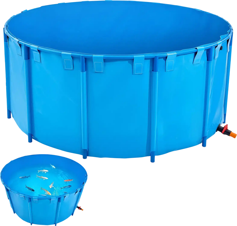 Vevor Canvas Fish Pond 1,320 Gal. Above Ground Round with Drain Valve New