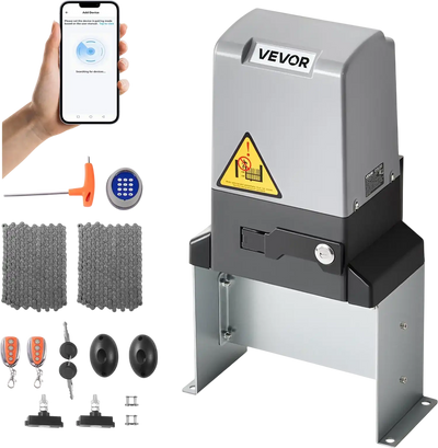 Vevor Automatic Gate Opener 4,409 lb. Capacity with Infrared Sensor Wi-Fi Remote Control 900W New