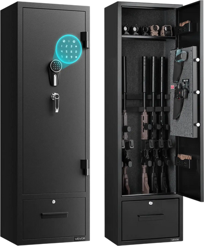 Vevor Gun Safe Cabinet 4-Rifle Quick Access with Key and Password Lock New