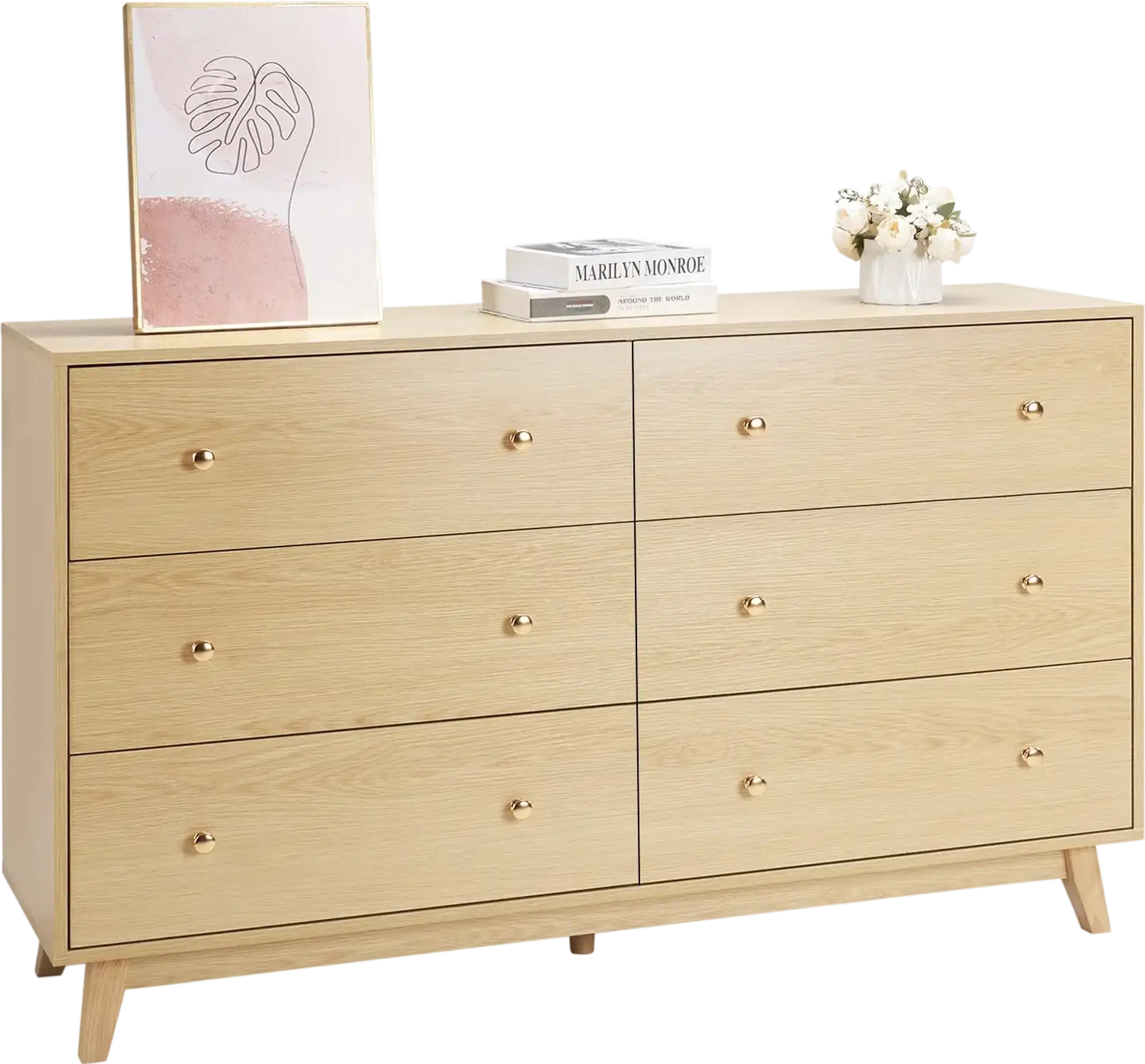Vevor Wooden Dresser 54 x 15 x 32 in. 6 Drawer Organizer New