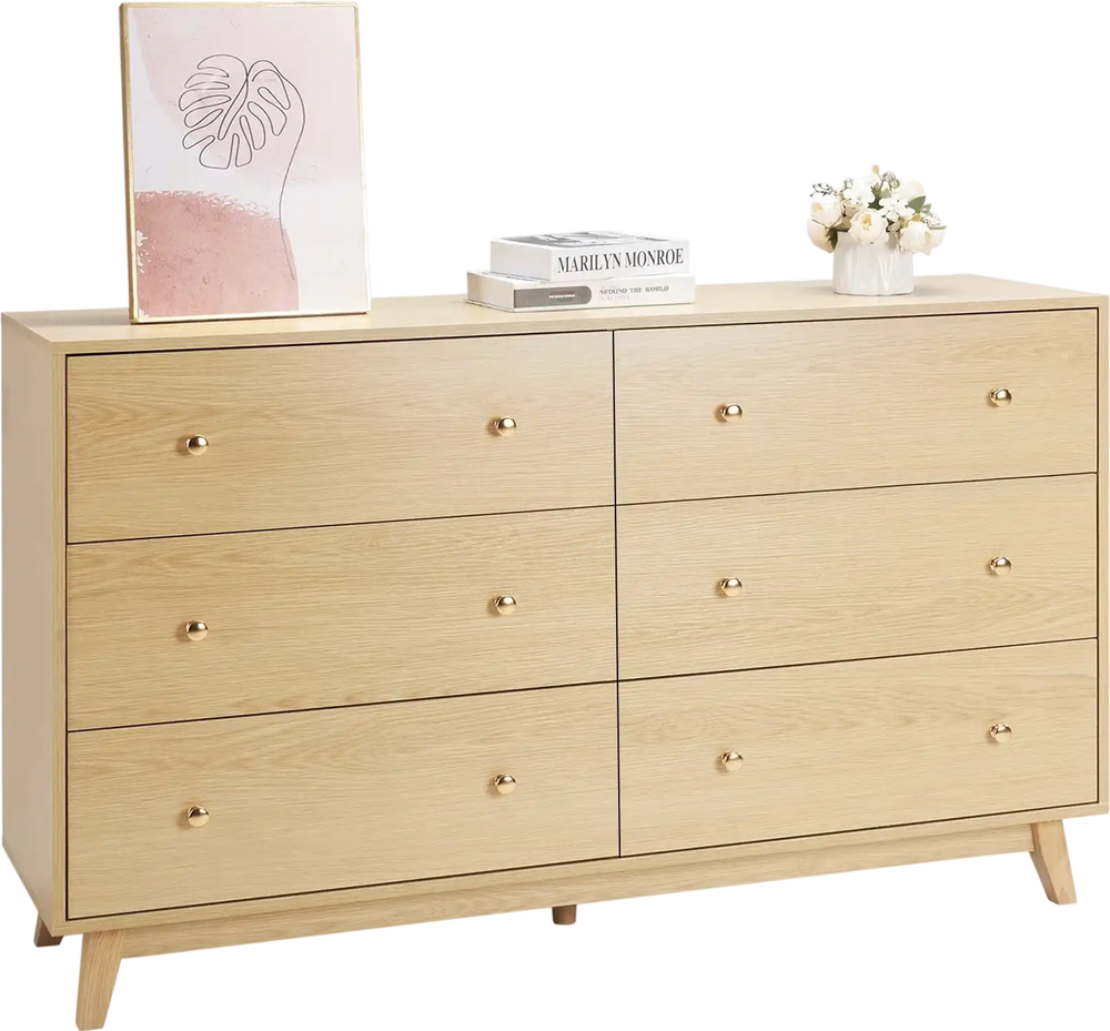 Vevor Wooden Dresser 54 x 15 x 32 in. 6 Drawer Organizer New