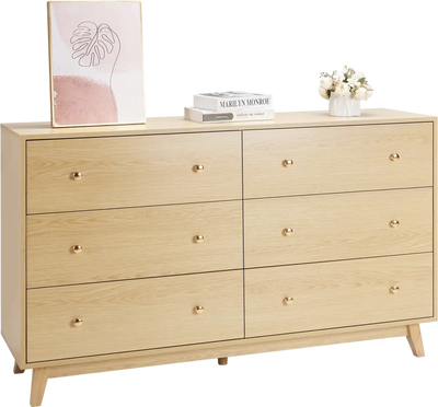 Vevor Wooden Dresser 54 x 15 x 32 in. 6 Drawer Organizer New