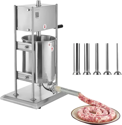 Vevor Sausage Stuffer 22 lbs. Manual Dual-Speed with 5 Stuffing Tubes New