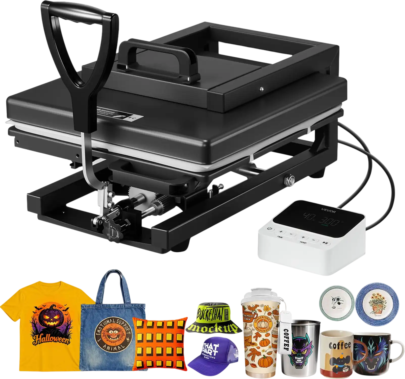 Vevor Hybrid Heat Press 15 x 15 in. 8-in-1 Multifunction 1400W New