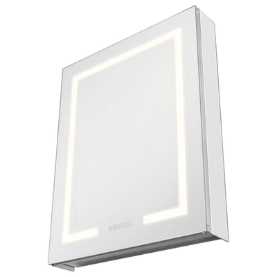 Vevor Lighted Medicine Cabinet 24 x 30 in. with HD Mirror Clock 3 Color Dimmable LED New
