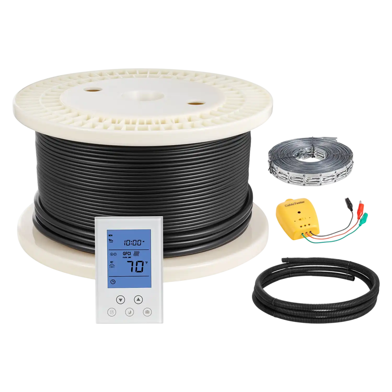 Vevor Underfloor Heating Cable Kit 200 sq. ft. with Smart Control Thermostat 240V New