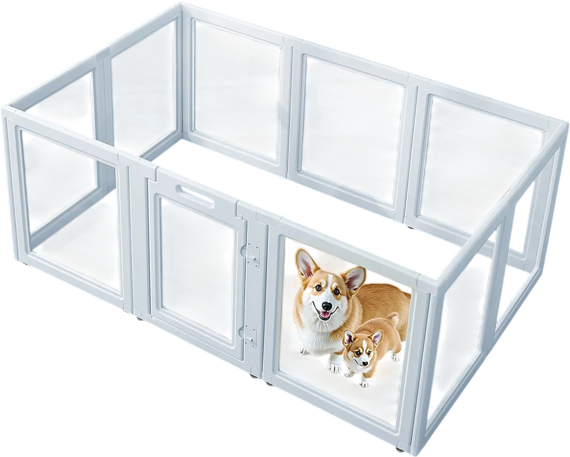 Vevor Dog Whelping Box 76 x 49 in. Modular Puppy Pen with Transparent Windows New