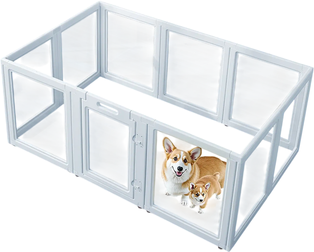 Vevor Dog Whelping Box 76 x 49 in. Modular Puppy Pen with Transparent Windows New