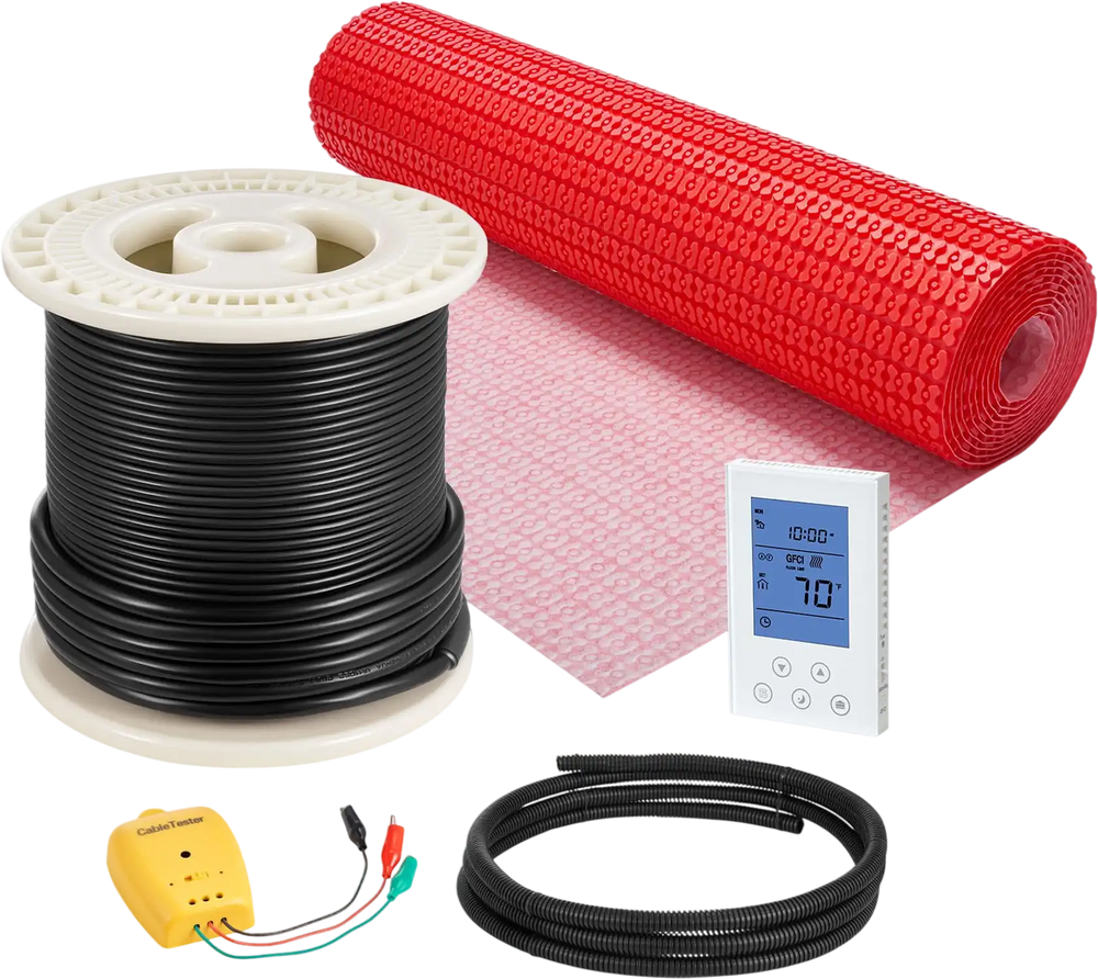 Vevor Floor Heating Mat System 80 Sq. Ft. with Smart Control Thermostat 960W 120V New