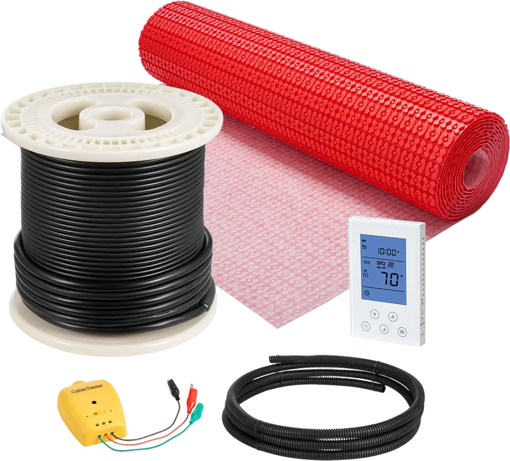 Vevor Floor Heating Mat System 50 Sq. Ft. with Smart Control Thermostat 600W 120V New