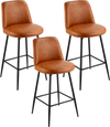 Vevor Bar Stool 3-Piece Set 27 in. Counter Height 360° Swivel PU Leather New