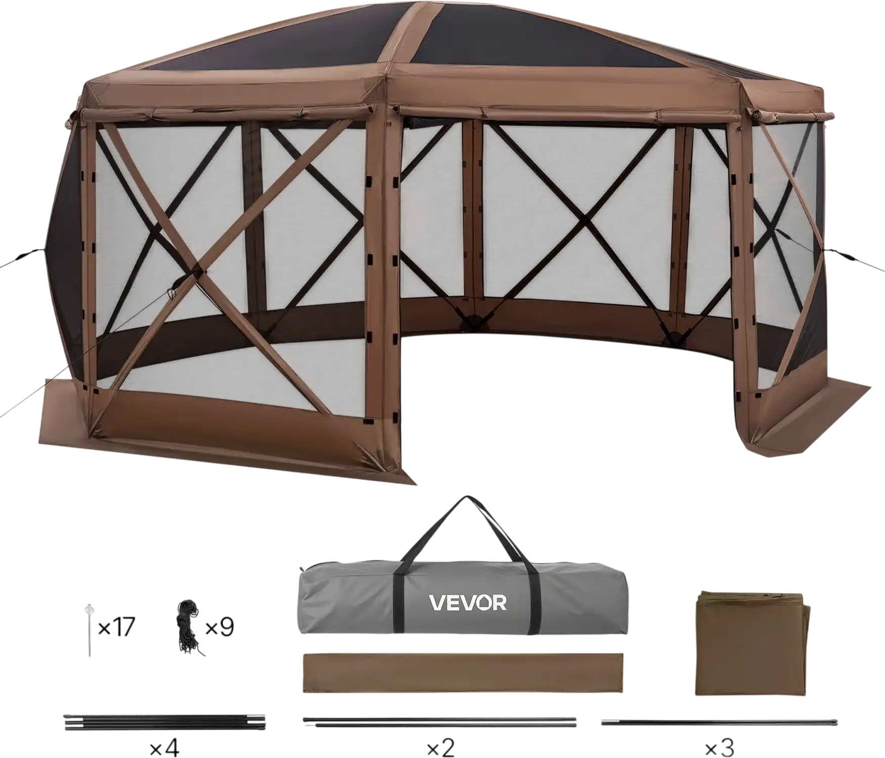 Vevor Pop-up Gazebo Tent 15 x 15 ft. with Removable Top 12-15 Person New