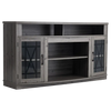 Vevor TV Stand 59 in. Entertainment Center with Light Strips Glass Doors New