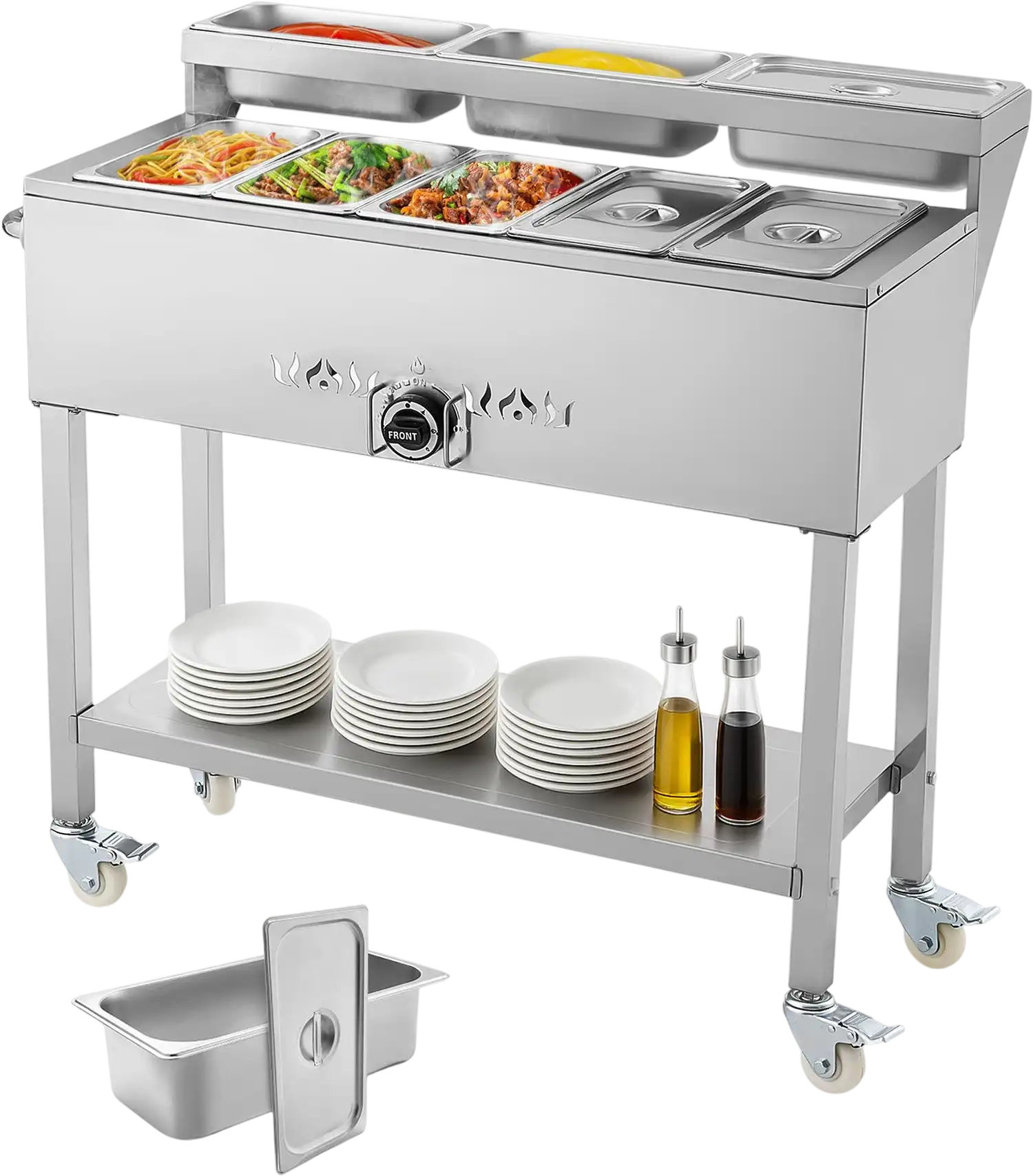 Vevor Commercial Steam Table 5 Food Pans 3 Condiment Pans 3