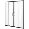 Vevor Shower Door Semi-Frameless 57.8-59  x 70 in. Double Sliding Tempered Glass Matte Black New
