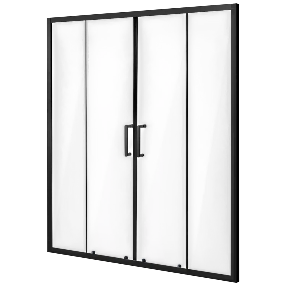 Vevor Shower Door Semi-Frameless 57.8-59  x 70 in. Double Sliding Tempered Glass Matte Black New