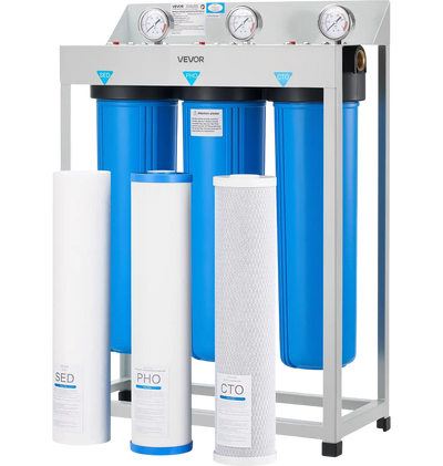 Vevor Whole House Water Filter System 3-Stage Sediment PHO CTO Scale Prevention New