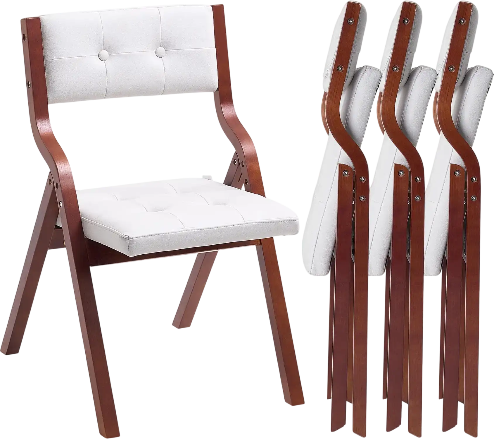 Vevor Wooden Folding Chairs with Cushion Set of 4 New