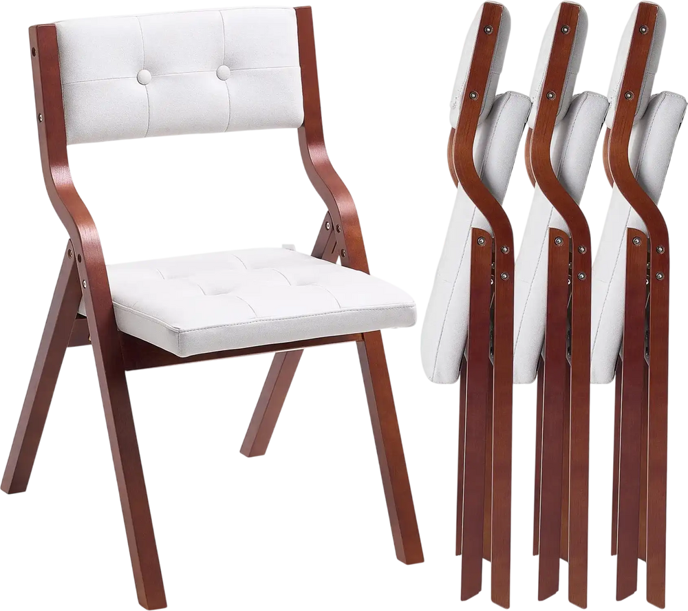 Vevor Wooden Folding Chairs with Cushion Set of 4 New