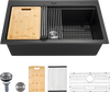 Vevor Granite Composite Kitchen Sink 33 in. Top Mount Single Bowl with Cutting Board Drain Set New