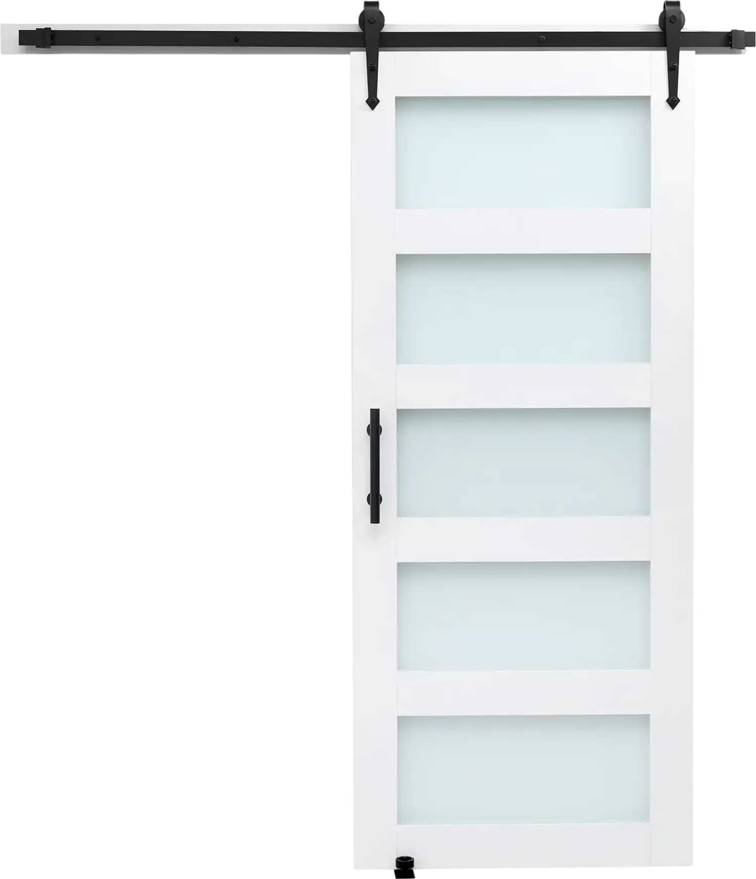 Vevor Sliding Barn Door 36 x 84 in. Frosted Glass Windows with Hardware Kit New