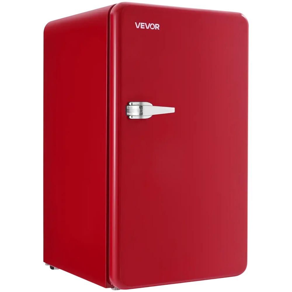 Vevor Mini Fridge 3.2 Cu. Ft. Single Door with Freezer Zone Adjustable Temp Glass Shelf New