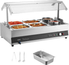 Vevor Electric Food Warmer with Two Soup Pots Four Pans 86-185°F Adjustable 1500W New