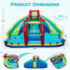 Inflatable Double Water Slide Park with obstacle course, 680W blower, featuring slides, cannons, and jumping house for.