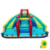 Inflatable Double Water Slide Park featuring slides, obstacle course, and 680W blower for year-round fun.
