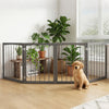 83 inch L x 30 inch H Dog Gate 4-Panel Wooden Pet Fence for Indoor-Gray - Gallery View 1 of 10
