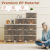 Three-cube stackable storage bins in premium PP material with detachable wheels for easy mobility and organization.