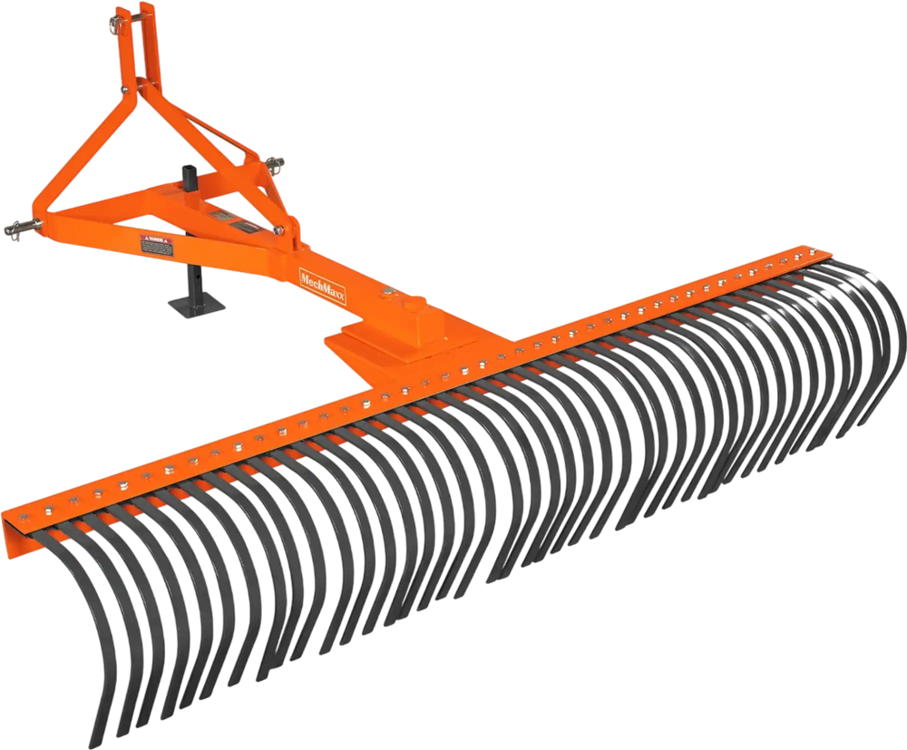84" Landscape Rake with 42 Tines 3 Point Hitch Tractor Attachment,  LR84
