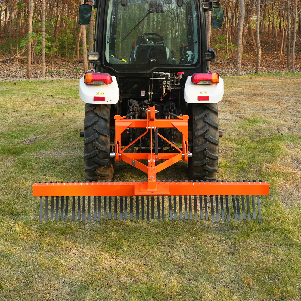 84" Landscape Rake with 42 Tines 3 Point Hitch Tractor Attachment,  LR84