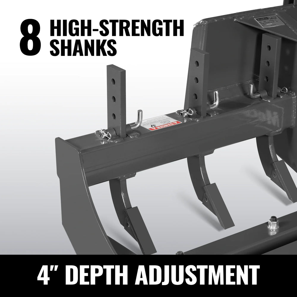 84" Skid Steer Land Plane with 8 Adjustable Scarifier Shanks, Removable Sift Screen and Bolt-On Cutting Blades, SSLP84
