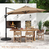 9 FT Cantilever Patio Umbrella with Vented Top and Sun-Protective Canopy-Brown - Gallery View 1 of 10