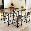 Compact dining set featuring an oak tabletop and metal frame, includes 2 chairs for small spaces, perfect for dining.